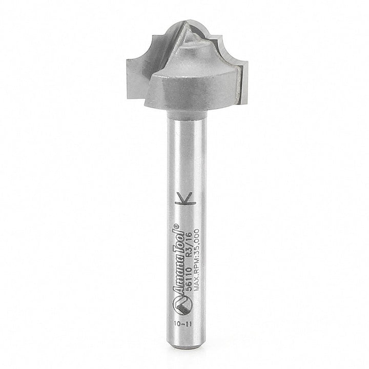 Amana Tool. Classical Groove Router Bit | 9⁄64 Radius x 3⁄4 Dia x 1⁄2 x 1⁄4" Shank | 56110