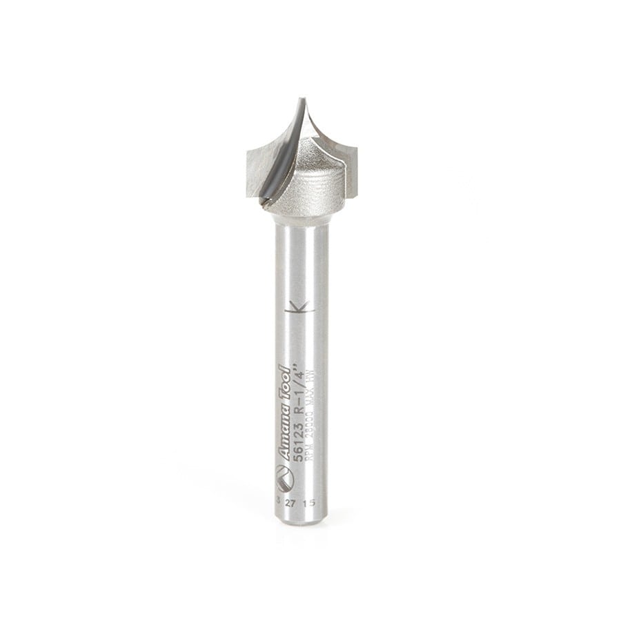 Amana Tool. Point Cutting Round Over Router Bit | 1⁄4 Radius x 1⁄2 Dia x 1⁄2 x 1⁄4 Shank | 56123 