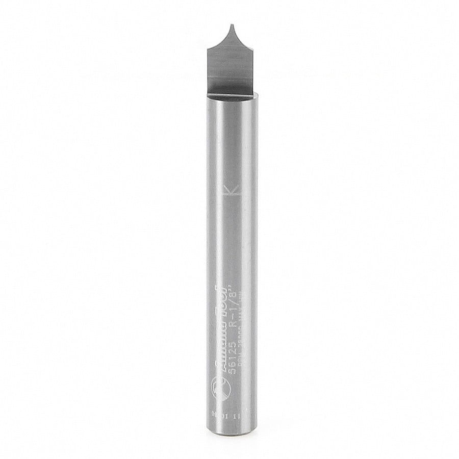 Amana Tool. Point Cutting Round Over Router Bit | 1⁄8 Radius x 1⁄4 Dia x 5⁄16 x 1⁄4 Shank Router Bit | 56125 