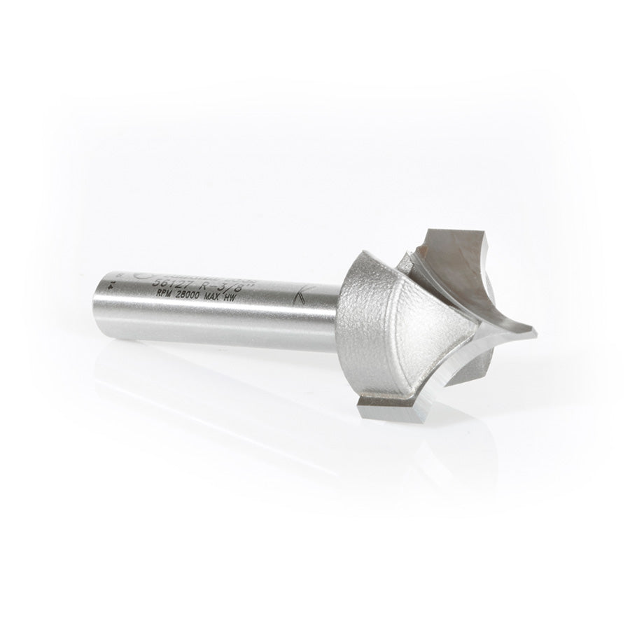 Amana Tool. Point Cutting Round Over Router Bit | 3⁄8 Radius x 3⁄4 Dia x 5⁄8 x 1⁄4 Shank | 56127 