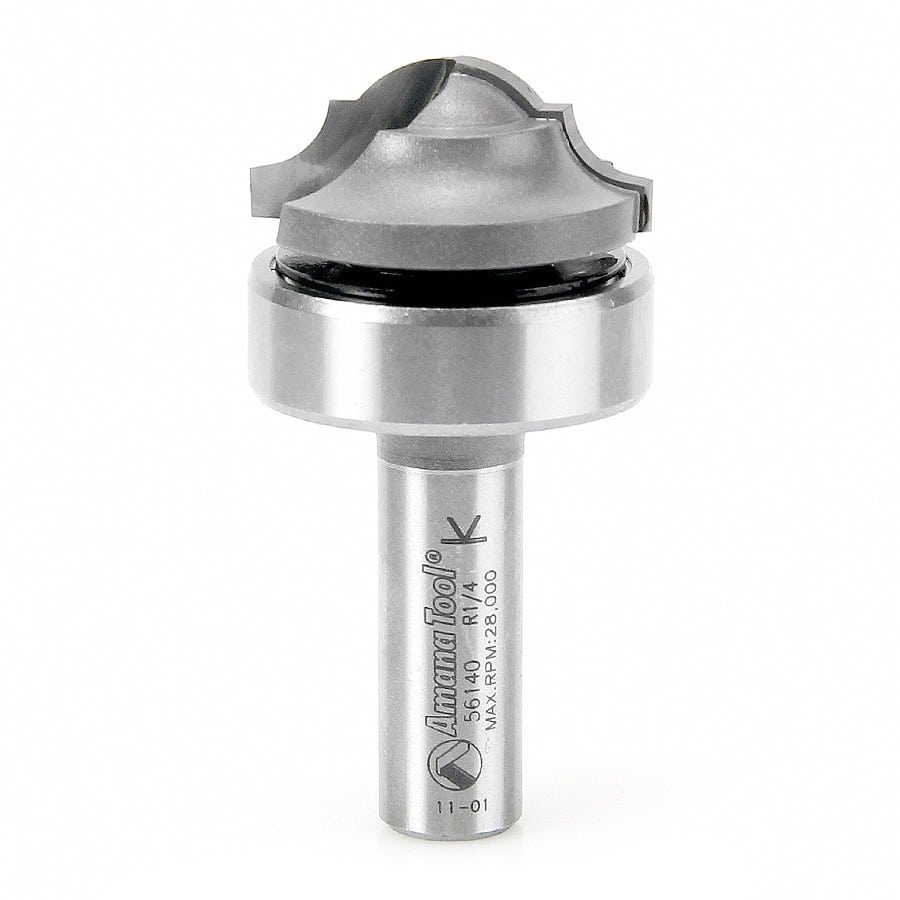 Amana Tool. Classical Groove Router Bit | 5⁄32 Radius x 1 3⁄8 Dia x 9⁄16 x 1⁄2" Shank w BB | 56140 