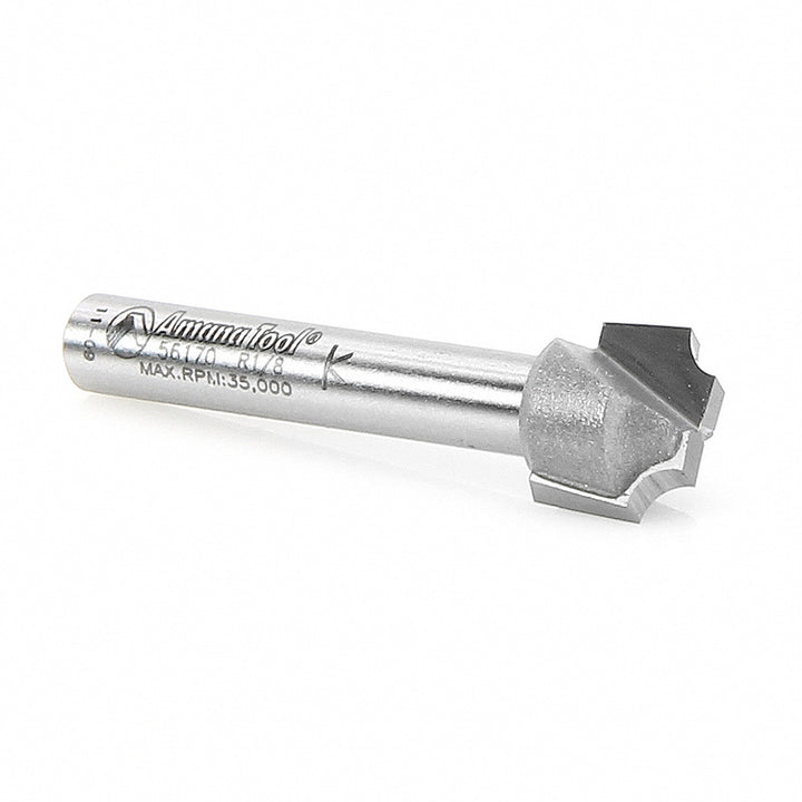 Amana Tool. Beading Groove Router Bit | 1⁄8 Radius x 1⁄2 Dia x 3⁄8 x 1⁄4" Shank | 56170 