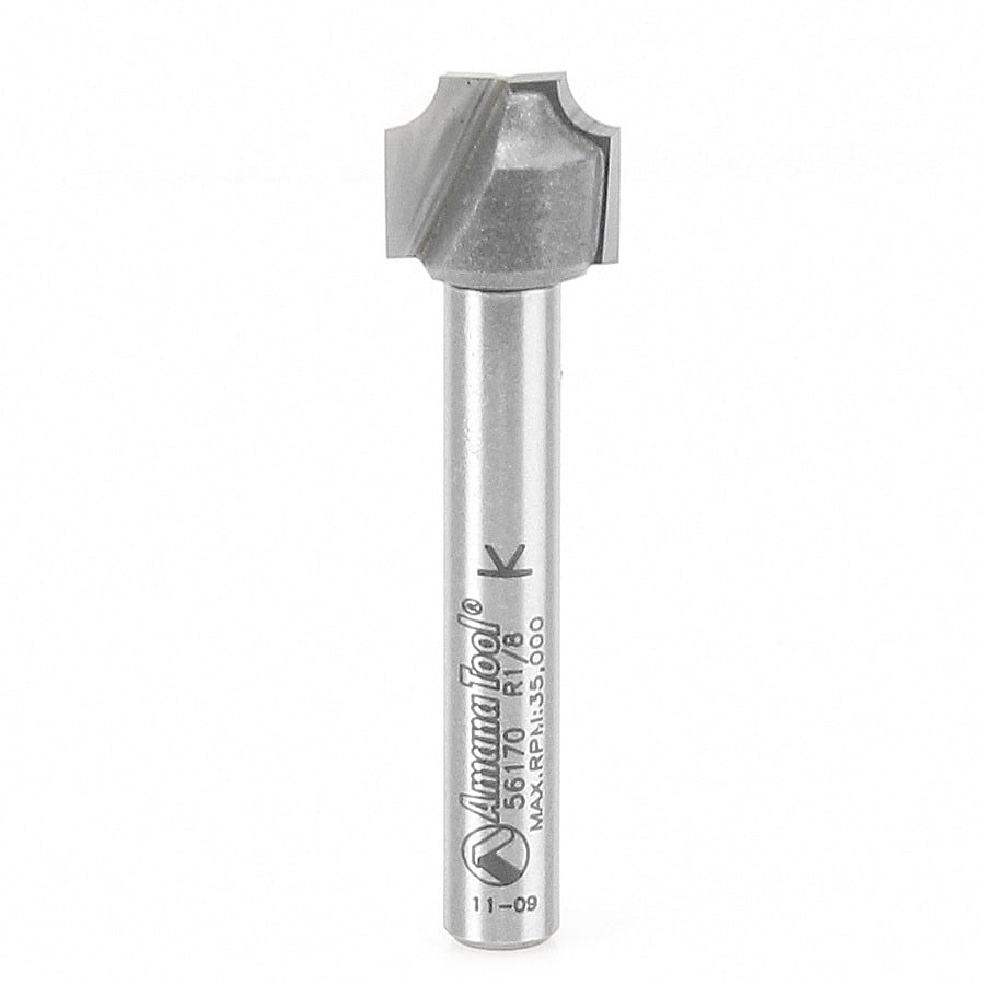 Amana Tool. Beading Groove Router Bit | 1⁄8 Radius x 1⁄2 Dia x 3⁄8 x 1⁄4" Shank | 56170 