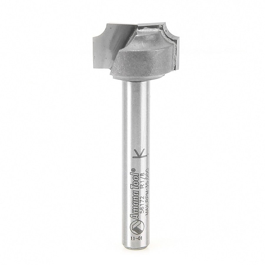 Amana Tool. Beading Groove Router Bit | 1⁄8 Radius x 3⁄4 Dia x 3⁄8 x 1⁄4" Shank | 56172 