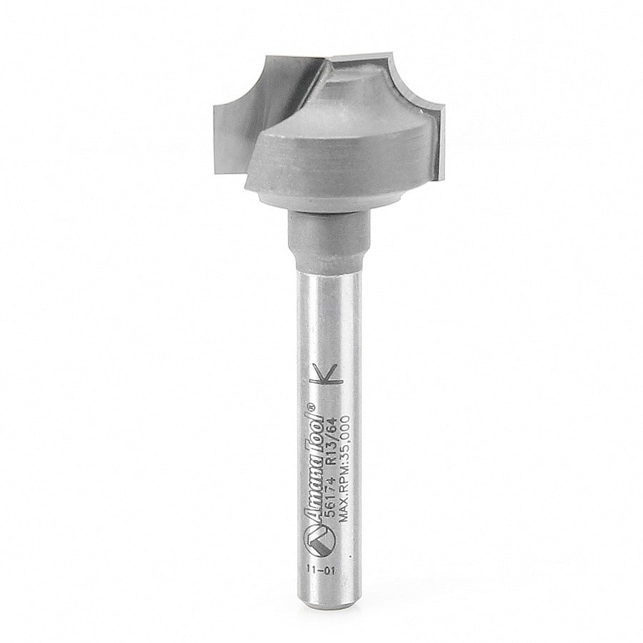 Amana Tool. Beading Groove Router Bit | 13⁄64 Radius x 7⁄8 Dia x 15⁄32 x 1⁄4" Shank | 56174 