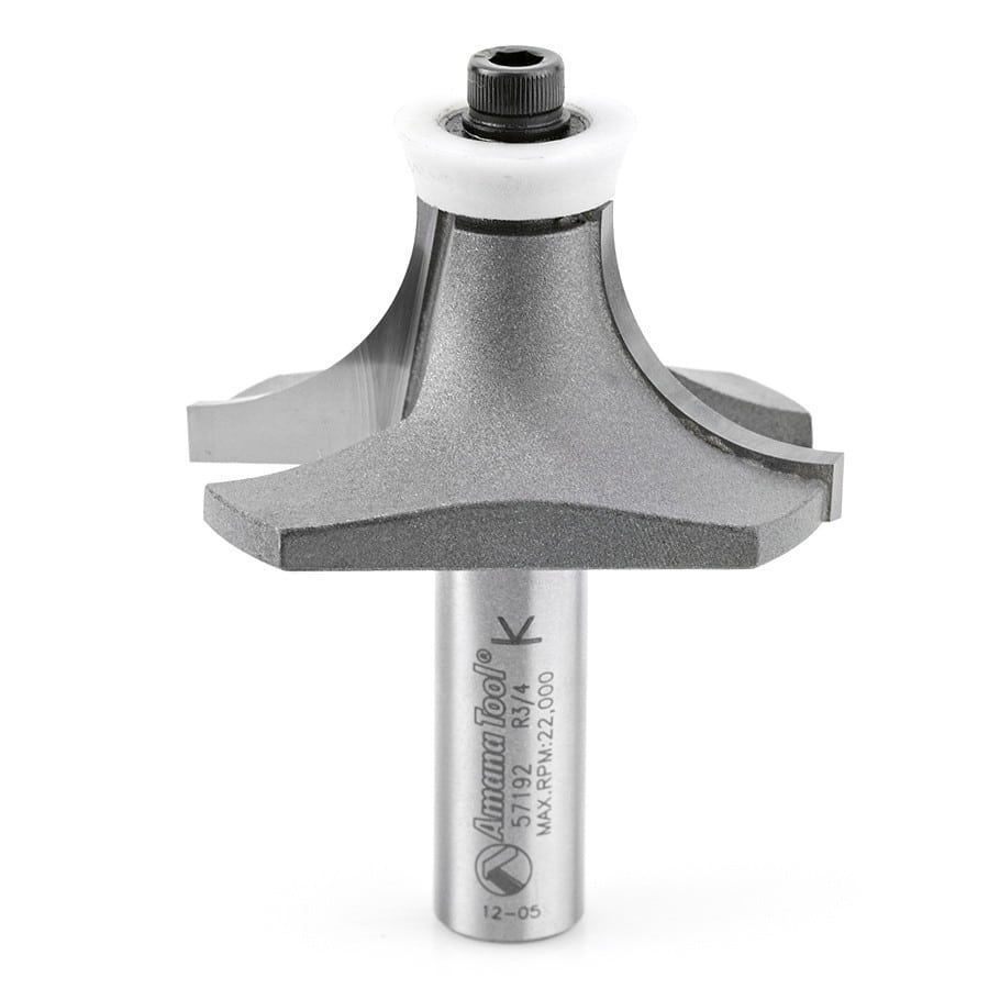 Amana Tool. Corner Round Router Bit | 2 1⁄8 Dia x 1" x 3⁄4 Radius x 1⁄2 Shank | 57192 