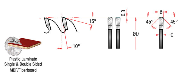 Amana Tool. General Purpose Cut-Off Blade - 10" Dia x 60T TCG - 10° | 610601 