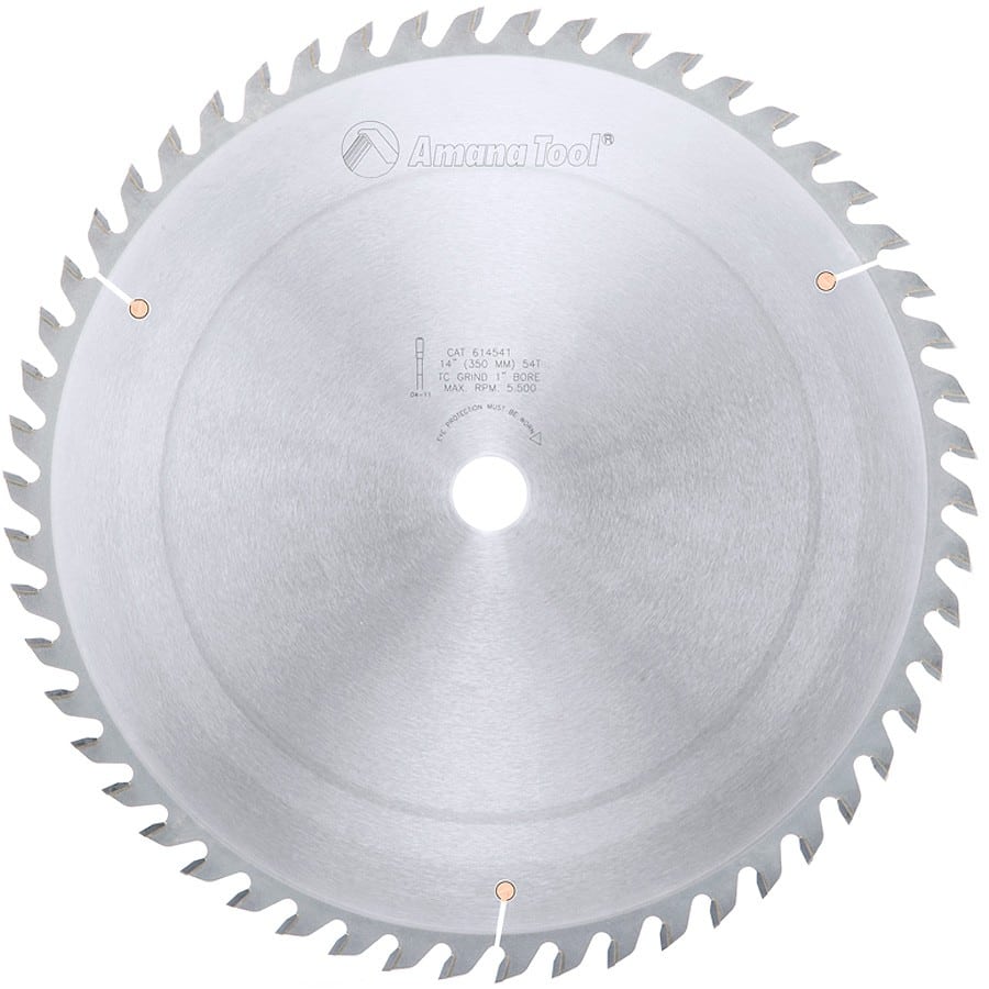 Amana Tool. General Purpose Cut-Off Blade - 14" Dia x 54T TCG - 10° - 1" Bore | 614541 