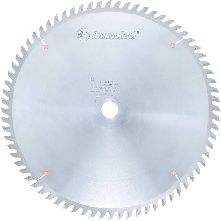 Amana Tool. General Purpose Cut-Off Blade - 14" Dia x 72T TCG - 10° | 614721 