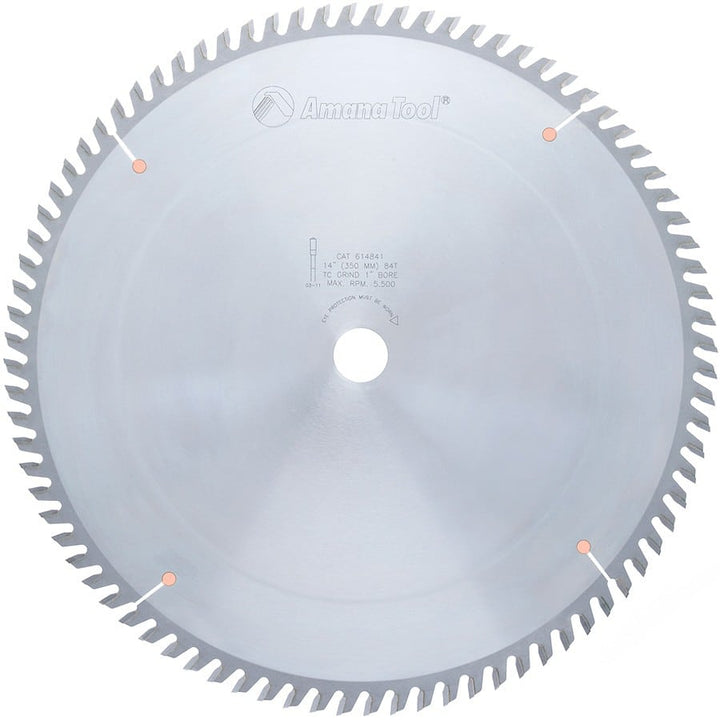 Amana Tool. General Purpose Cut-Off Blade - 10" Dia x 84T TCG - 10° - 1 Bore | 614841 