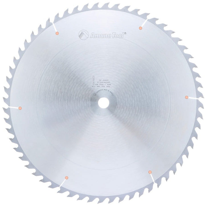 Amana Tool. Multi-Use Ripping & General Purpose Blade - 20" Dia x 60T ATB 20° - 1" Bore | 620600 