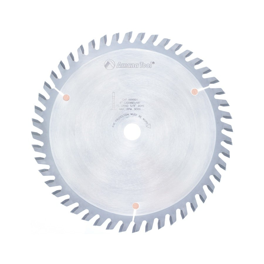 Amana Tool. General Purpose Cut-Off Blade - 8" Dia x 48T TCG - 10° - 5⁄8 Bore | 684801 