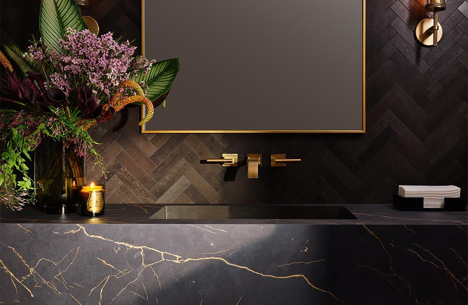 8254 brass veined black marble