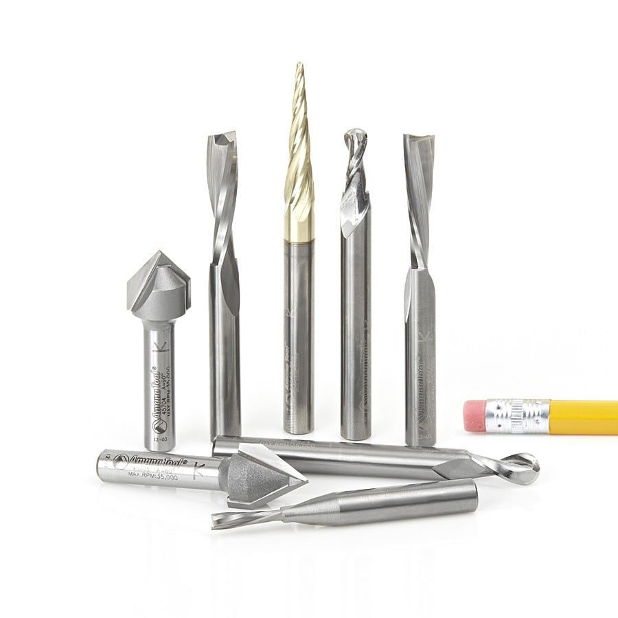 Cnc Router Bit Collection R32 General Purpose CNC Router Bit Collection | 8 Piece | 1⁄4 Shank | AMS ...