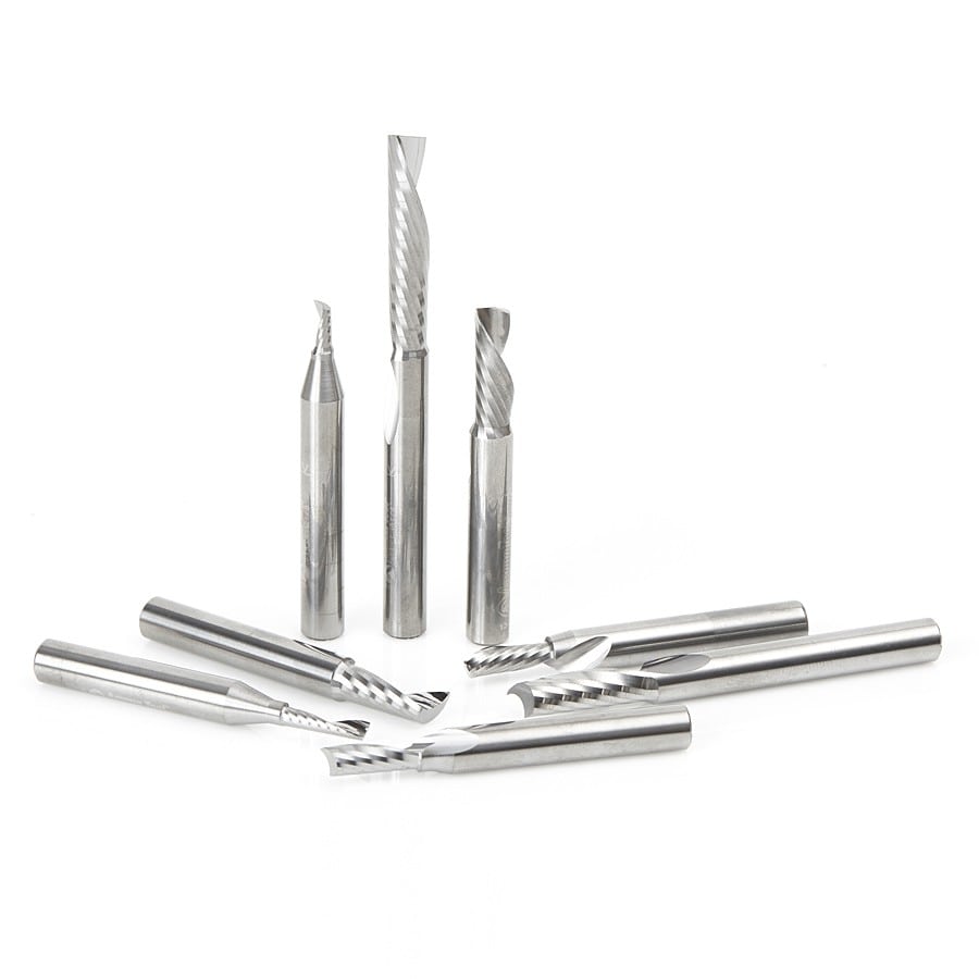 Amana Tool. 8 Piece | Aluminum Cutting CNC Spiral 'O' Flute Collection | AMS-160 