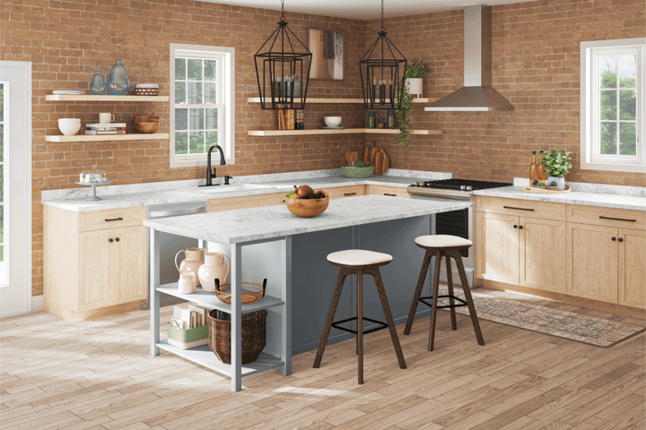 15503 Silver Velvet Kitchen Island - Wilsonart Laminate Traceless Finish