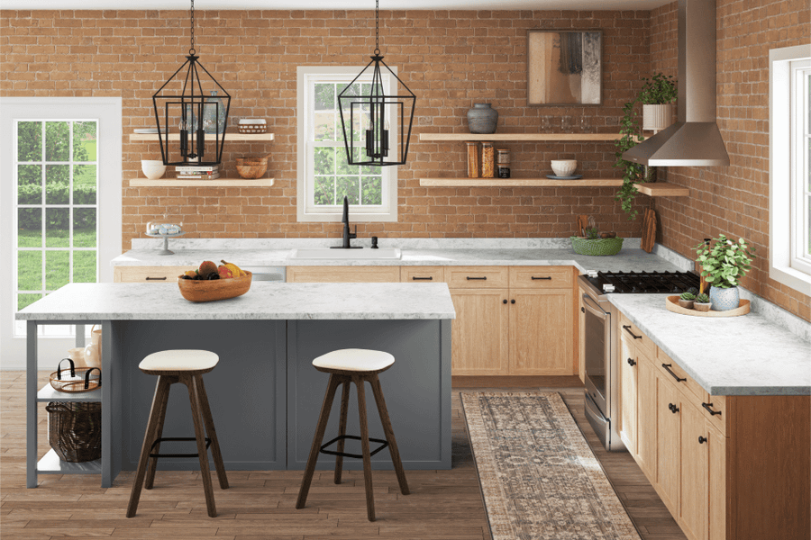 15503 Silver Velvet Kitchen Island - Wilsonart Laminate Traceless Finish 
