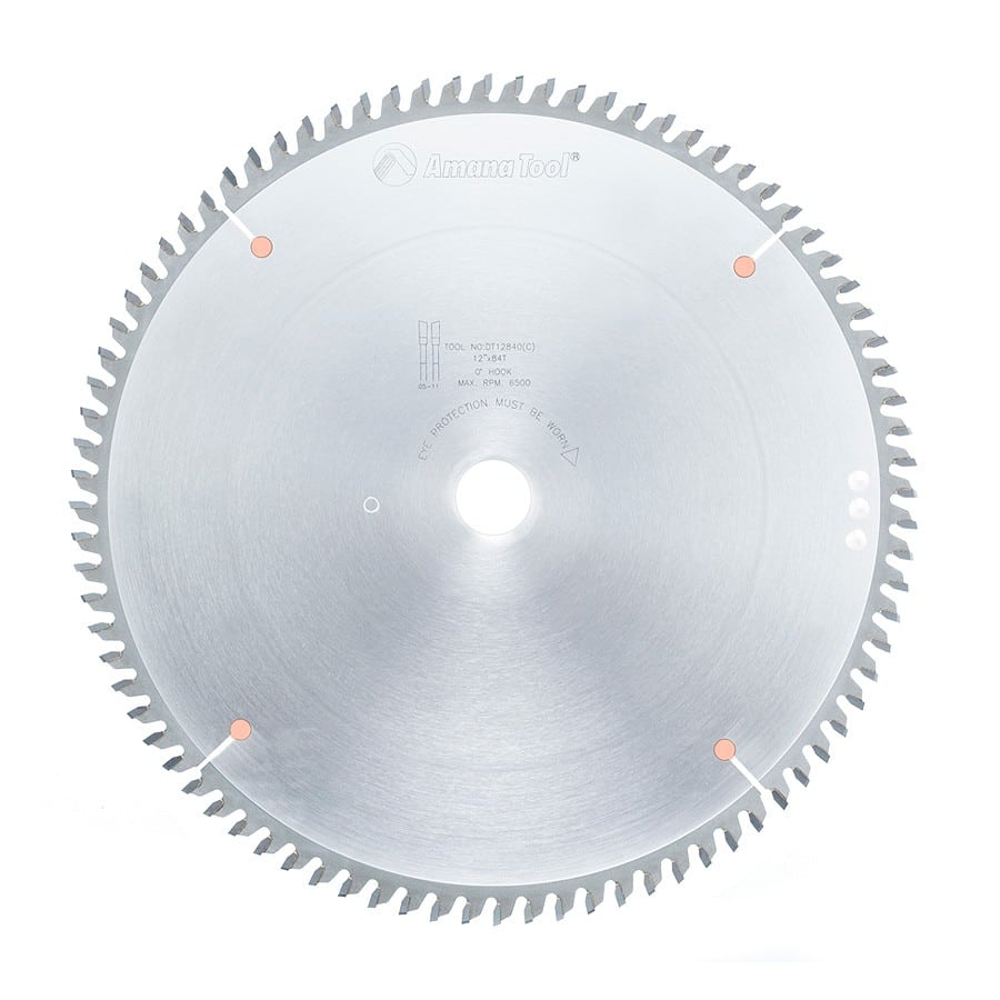 Amana Tool. Ditec Melamine Saw Blade - 12" Dia x 84T H-ATB, 0° - 1" Bore | DT12840 