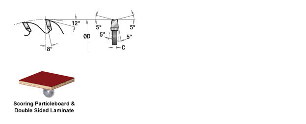 Amana Tool. Ditec Conical Type Scoring Set - 200mm Dia x 36T ATB - 8° - 45mm Bore | DT200T36-45 