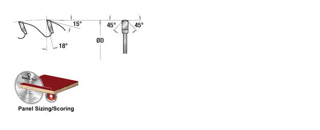 Amana Tool. Ditec Panel Scoring Set - 540mm Dia x 72T TCG - 15° - 60mm Bore | DT540T721-60 