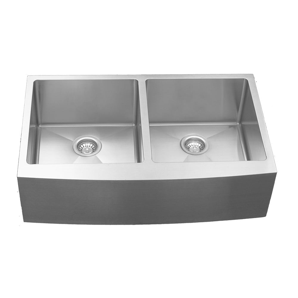  Karran Farmhouse Apron Front Stainless Steel Double Bowl Sink - Elite EL-88