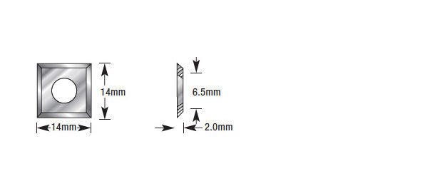 Amana Tool. CNC Insert Knives | 14 x 14 x 2mm | HCK-70 