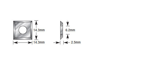 Amana Tool. CNC Insert Knives | 14.3 x 14.3 x 2.5mm | RCK-73 