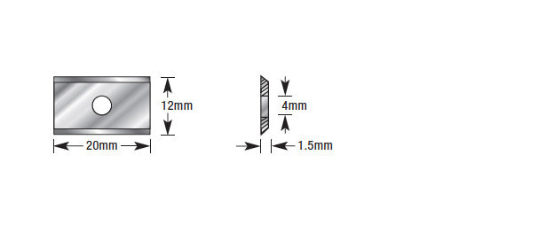 Amana Tool. CNC Insert Knife | 20 x 12 x 1.5mm | ICK-20 