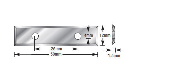 Amana Tool. CNC Insert Knife | 50 x 12 x 1.5mm | HRK-50 