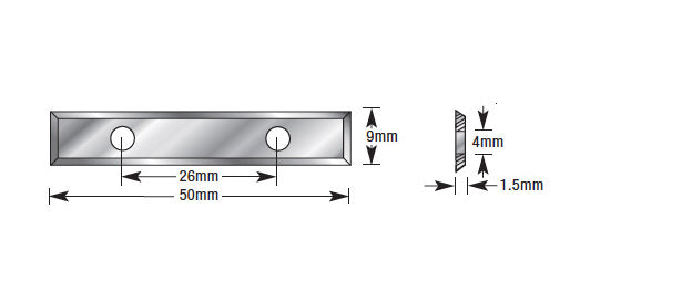 Amana Tool. CNC Insert Knife | 50 x 9 x 1.5mm | AMA-50 