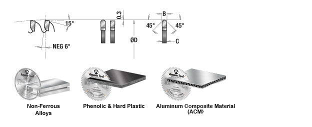 Amana Tool. Thin Aluminum Non-Ferrous Metal Cutting Blade - 10" Dia x 100T TCG - 6° - 5⁄8 Bore | 510101