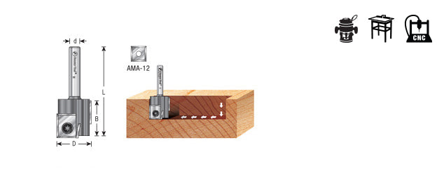 Amana Tool. Flat Bottom Spiral | 3⁄8 Dia x 4-1⁄2 x 3⁄8 Shank x 7" Long | 46279 