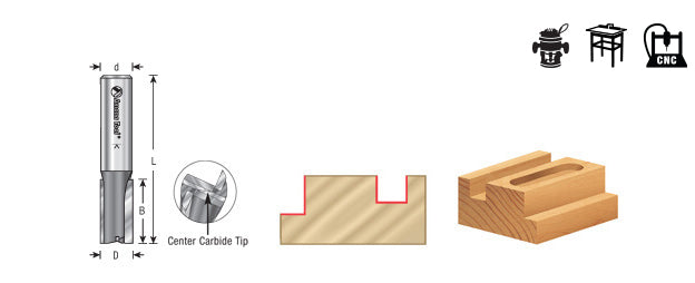 Amana Tool. Super Plunge Router Bit | 1⁄2 Dia x 1 1⁄2 x 1⁄2" Shank | 41422 