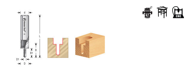 Counterbore Screw Slot Router Bit | 1⁄2 Dia x 15⁄16 x 1⁄2 Shank | 5523 ...