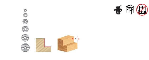 Collar for Superabbet Router Bit | 1 Dia x 1⁄2 - 1⁄4 Rabbet Depth | 67420 