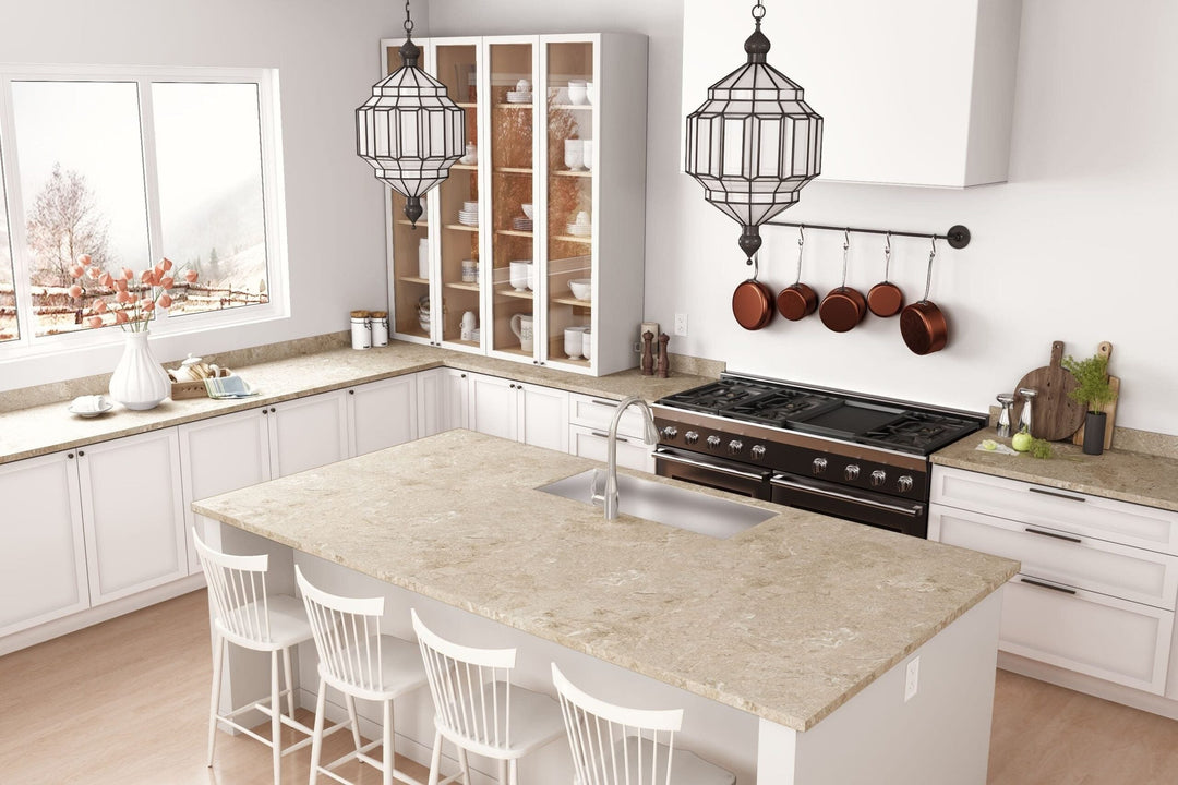 Mocha Travertine - 3456 - Traditional Kitchen Countertops