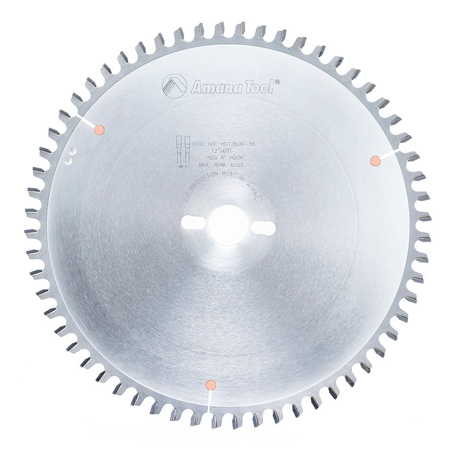 Amana Tool. Hollow Ground Blade - 12" Dia x 60T HG - 6° - 30mm Bore | HG12600-30 