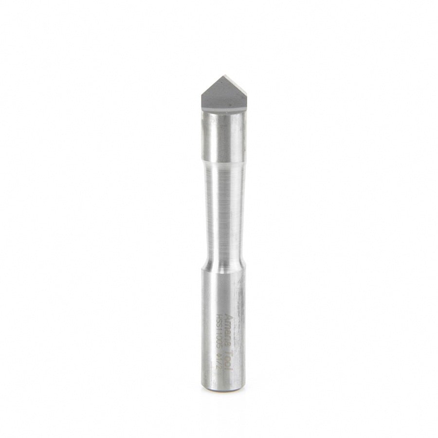 Amana Tool. High Speed Steel Router Bit | 1⁄2 Dia x 1 x 1⁄2"Shank Spiral | HSS11005 