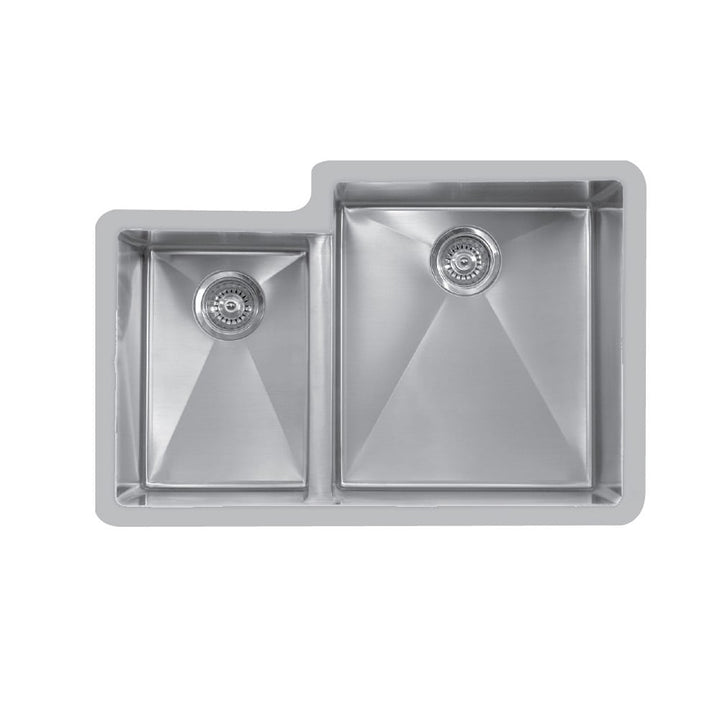 Karran Undermount Small / Large Double Bowl Sink - Edge E-560L