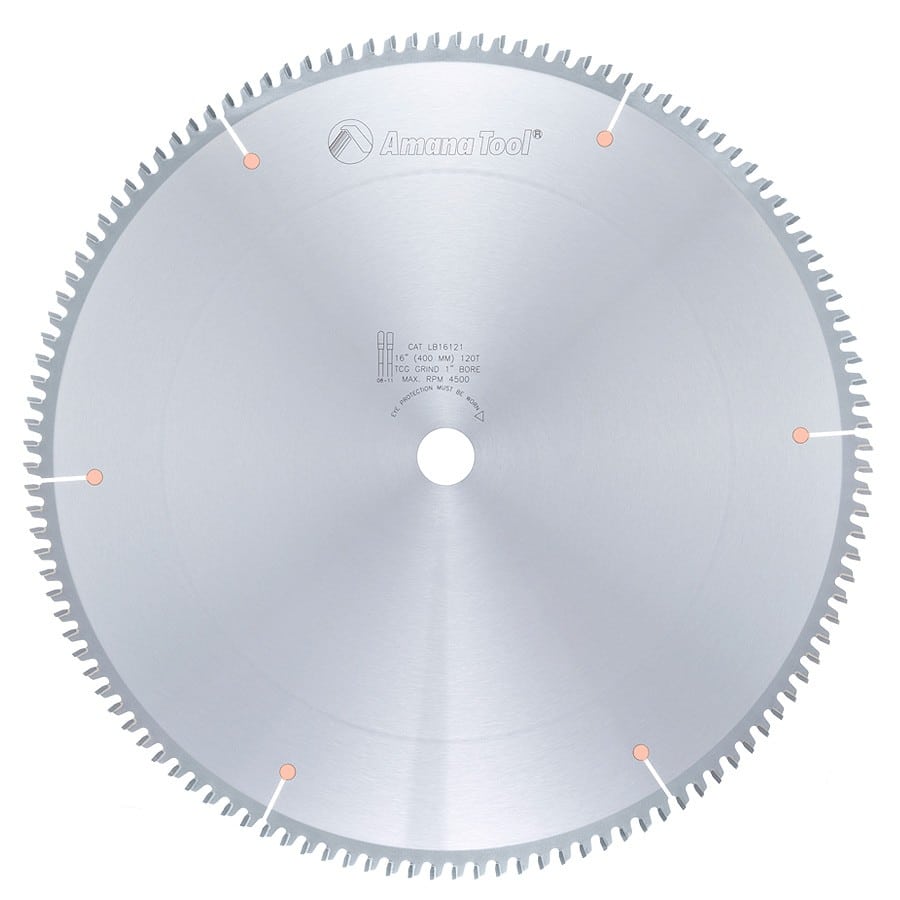 Amana Tool. Non-Melt Plastic Cutting Blade - 16" Dia x 120T M-TCG - 2° - 1" Bore | LB16121 