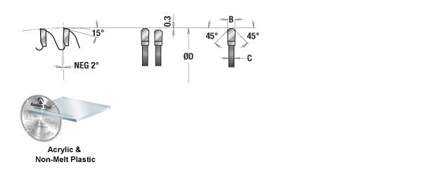 Amana Tool. Non-Melt Plastic Cutting Blade - 10" Dia x 80T M-TCG - 2° - 5⁄8 Bore | LB10801 