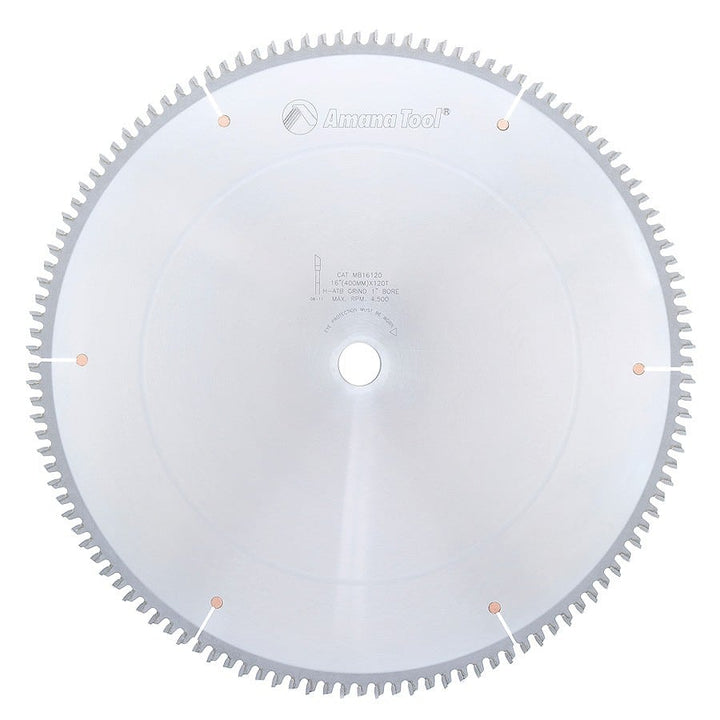 Amana Tool. Double Sided Melamine & Laminate - 16" Dia x 120T H-ATB, -6° - 1" Bore | MB16120 