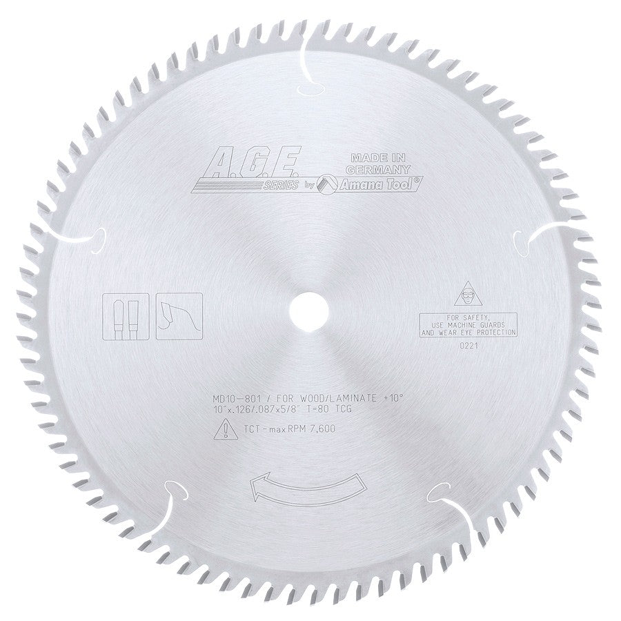 MD10-801. A.G.E Carbide Tipped Plywood & Laminate Saw Blade