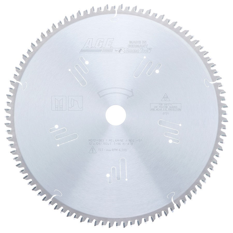 MD12-963. A.G.E Carbide Tipped Double-Sided Melamine Saw Blade