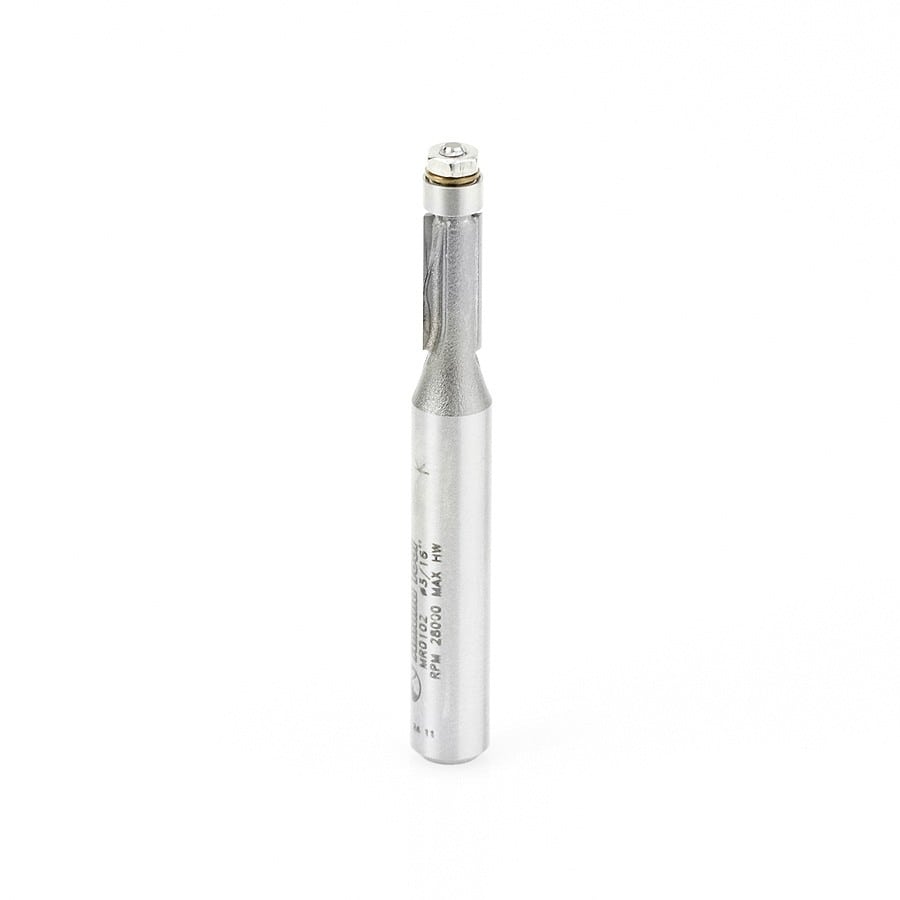 Miniature Flush Trim Router Bit | 3⁄16 Dia x 7⁄16 x 1⁄4
