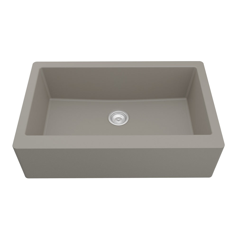 Concrete Karran Undermount Extra Large Single Apron Bowl - Quartz QA-740 