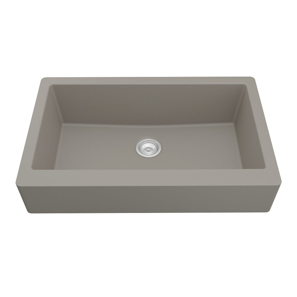 Concrete Karran Retrofit Undermount Extra Large Single Apron Bowl - Quartz QAR-740