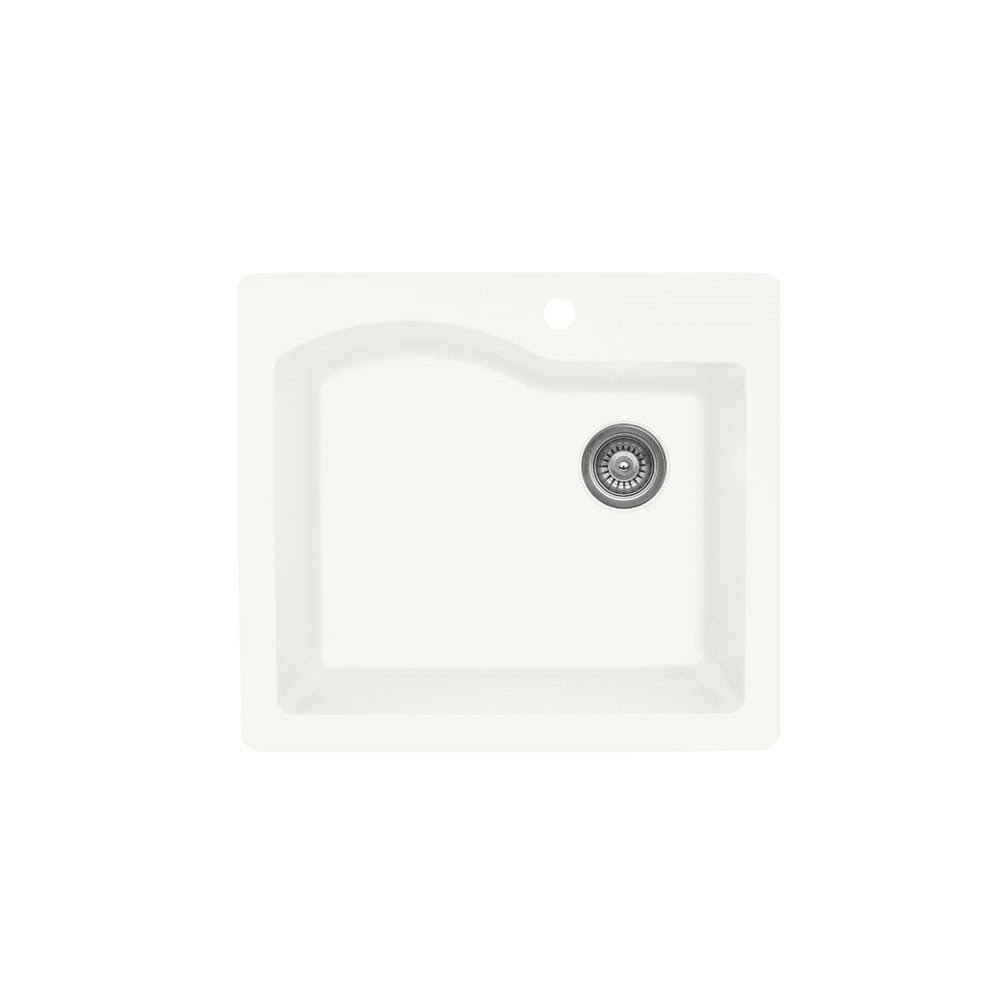 White  Karran Top Mount Single Bowl - Quartz QT-671