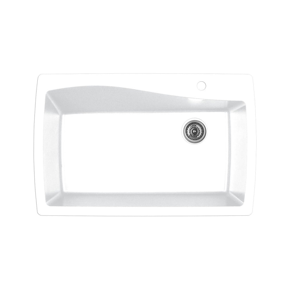 White Karran Top Mount Extra Large Single Bowl - Quartz QT-722