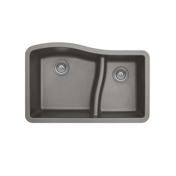 Concrete Karran Undermount Large / Small Bowl - Quartz QU-630